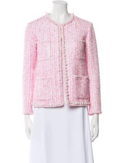 Pre-owned Chanel 2025 Tweed Jacket W/ Tags In Pink