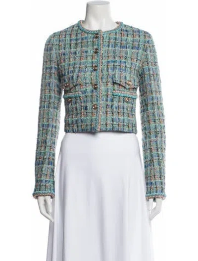 Pre-owned Chanel 2025 Tweed Pattern Evening Jacket W/ Tags In Multi