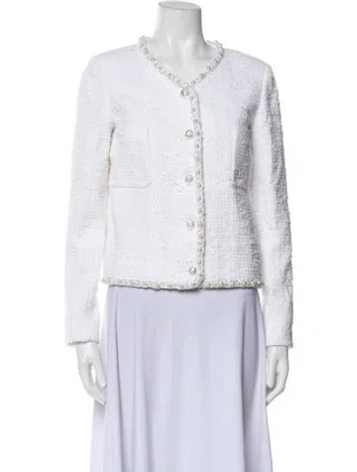 Pre-owned Chanel 2025 Tweed Pattern Evening Jacket W/ Tags In Neutral