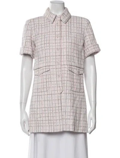 Pre-owned Chanel 2025 Tweed Pattern Jacket In Pink
