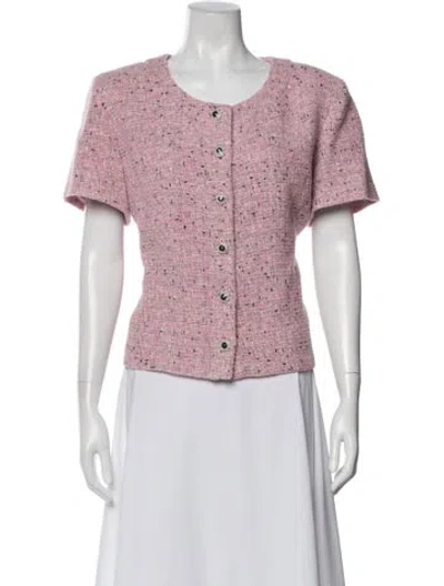 Pre-owned Chanel 2025 Tweed Pattern Jacket In Pink
