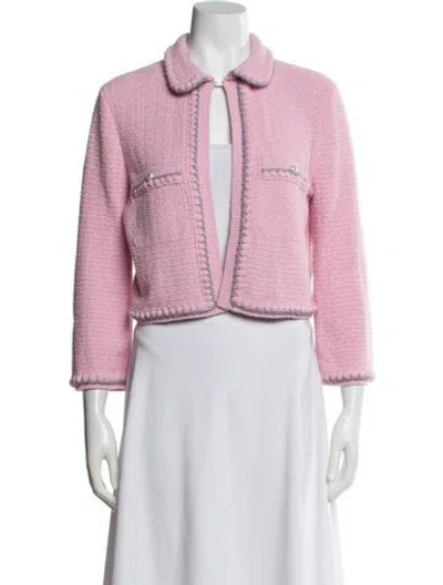 Pre-owned Chanel 2025 Tweed Pattern Jacket In Pink