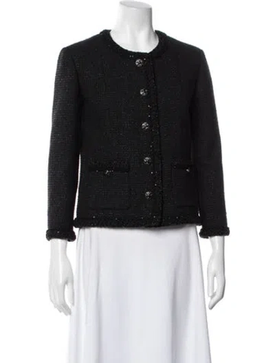Pre-owned Chanel 2025 Tweed Pattern Jacket W/ Tags In Black