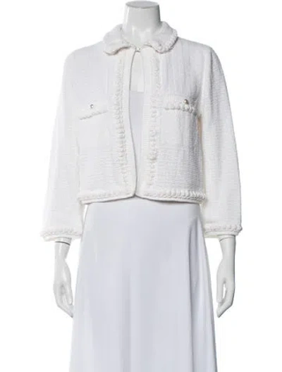 Pre-owned Chanel 2025 Tweed Pattern Jacket W/ Tags In White