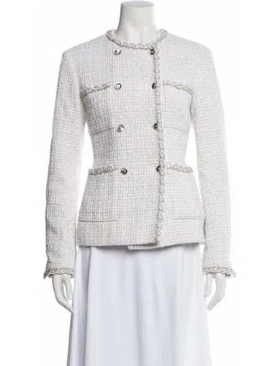Pre-owned Chanel 2025 Tweed Pattern Jacket In White