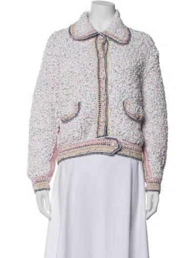 Pre-owned Chanel 2025 Tweed Pattern Jacket In White