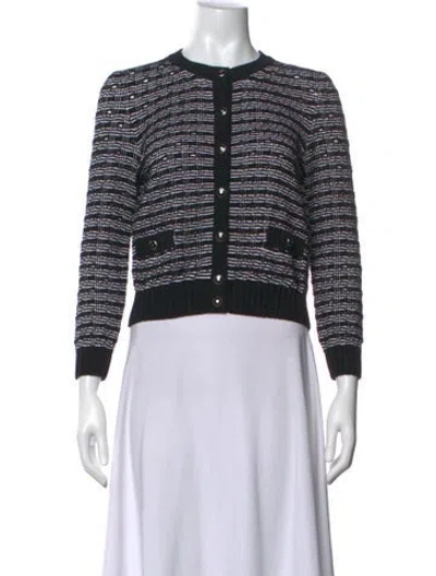 Pre-owned Chanel 2025 Tweed Pattern Sweater In Black