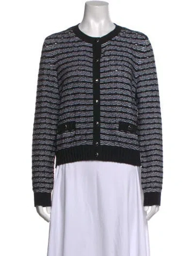 Pre-owned Chanel 2025 Tweed Pattern Sweater W/ Tags In Black