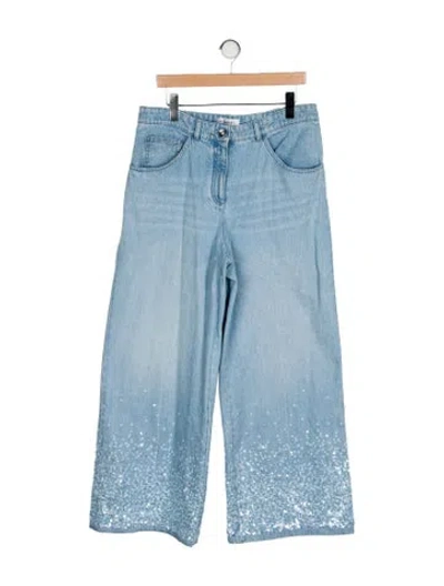 Pre-owned Chanel 2025 Wide Leg Jeans In Blue