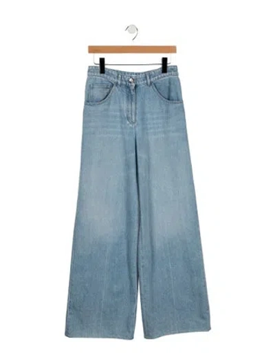 Pre-owned Chanel 2025 Wide Leg Jeans W/ Tags In Blue