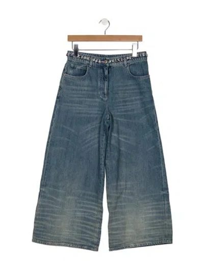 Pre-owned Chanel 2025 Wide Leg Jeans W/ Tags In Blue