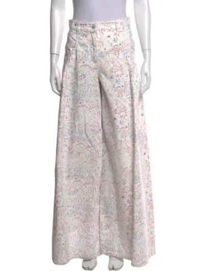 Pre-owned Chanel 2025 Wide Leg Jeans W/ Tags In Neutrals