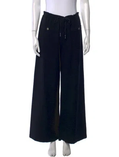 Pre-owned Chanel 2025 Wide Leg Pants In Black