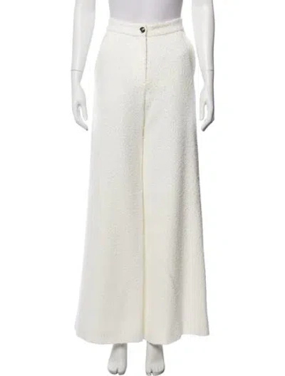 Pre-owned Chanel 2025 Wide Leg Pants W/ Tags In White