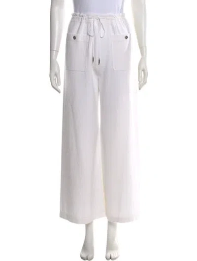 Pre-owned Chanel 2025 Wide Leg Pants In White