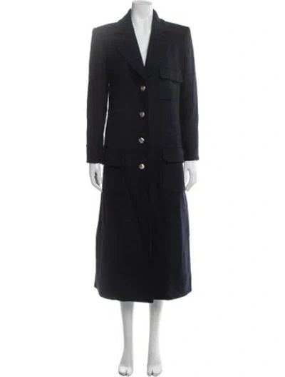 Pre-owned Chanel 2025 Wool Coat In Blue
