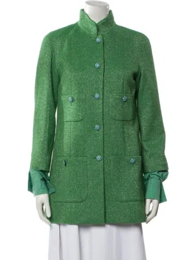 Pre-owned Chanel 2025 Wool Jacket W/ Tags In Green