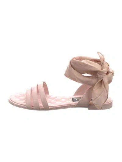 Pre-owned Chanel 2025-2026 Interlocking Cc Logo Gladiator Sandals In Pink