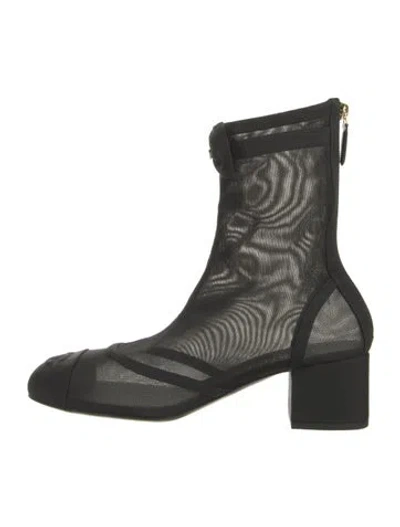 Pre-owned Chanel 2025-2026 Interlocking Cc Logo Sock Boots In Black