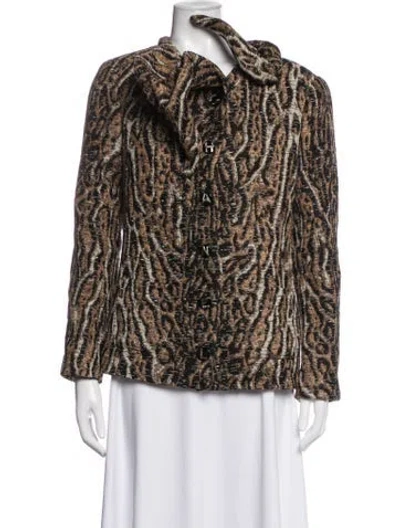 Pre-owned Chanel 2026 Animal Print Jacket W/ Tags In Brown