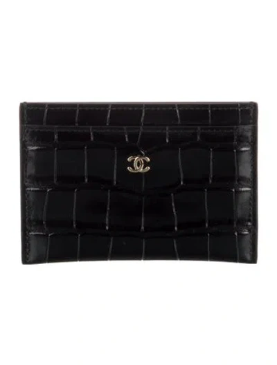 Pre-owned Chanel 2026 Card Holder Card Holder In Black
