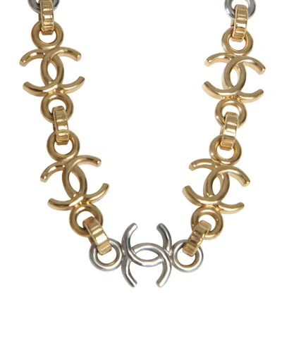 Pre-owned Chanel 2026 Cc Choker Gold-plated Necklace (authentic Pre-loved)