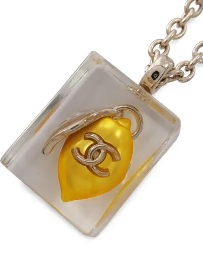 Pre-owned Chanel 2026 Cc Lemon Necklace In Silver