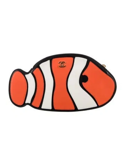 Pre-owned Chanel 2026 Coco Beach Clownfish Clutch In Orange