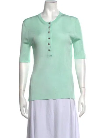 Pre-owned Chanel 2026 Crew Neck Polo In Green