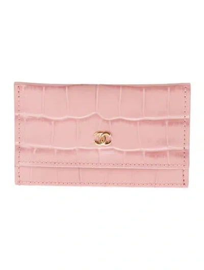 Pre-owned Chanel 2026 Crococo Card Holder Card Holder In Neutrals