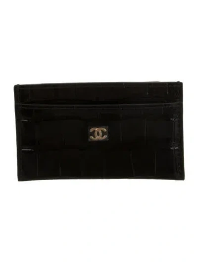 Pre-owned Chanel 2026 Crococo Wallet W/ Tags In Black