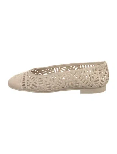 Pre-owned Chanel 2026 Interlocking Cc Logo Ballet Flats In Neutrals