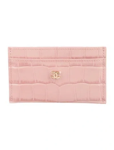 Pre-owned Chanel 2026 Interlocking Cc Logo Card Holder In Pink