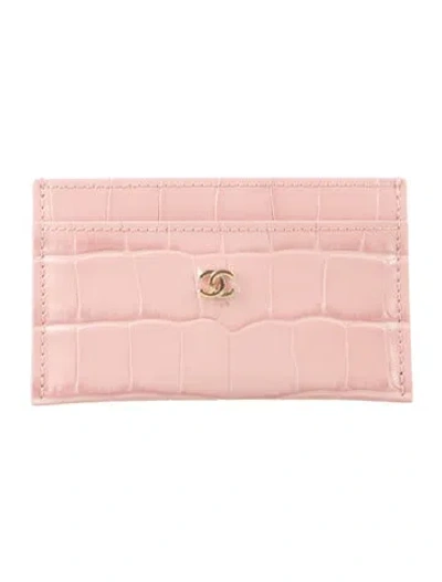 Pre-owned Chanel 2026 Interlocking Cc Logo Card Holder W/ Tags In Pink