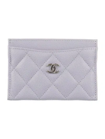 Pre-owned Chanel 2026 Interlocking Cc Logo Card Holder W/ Tags In Purple
