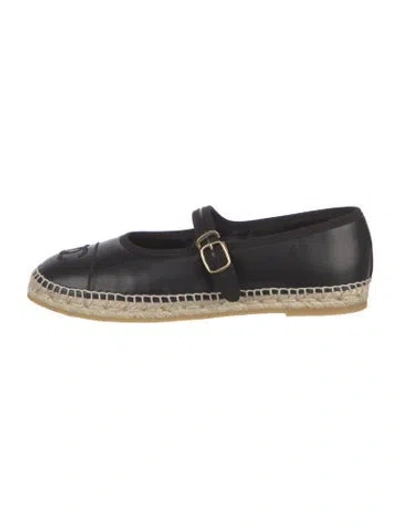Pre-owned Chanel 2026 Interlocking Cc Logo Espadrilles In Black