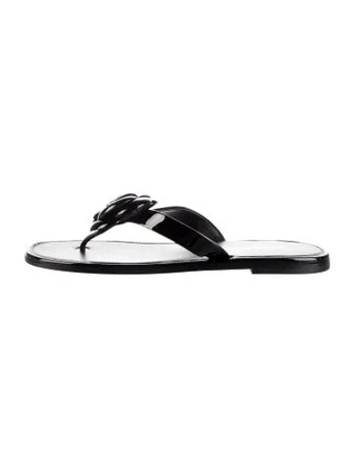 Pre-owned Chanel 2026 Interlocking Cc Logo Flip Flops In Black