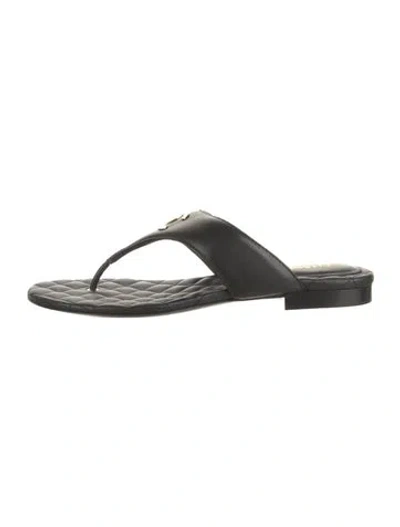 Pre-owned Chanel 2026 Interlocking Cc Logo Flip Flops In Black