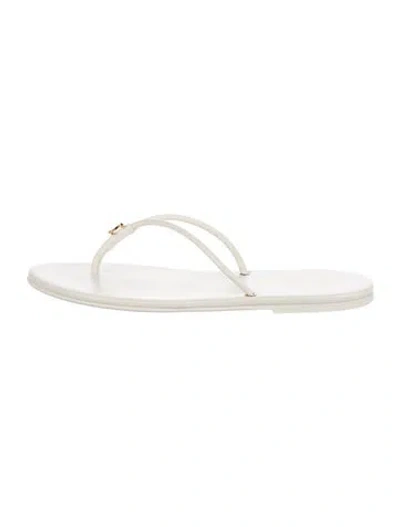 Pre-owned Chanel 2026 Interlocking Cc Logo Flip Flops In White