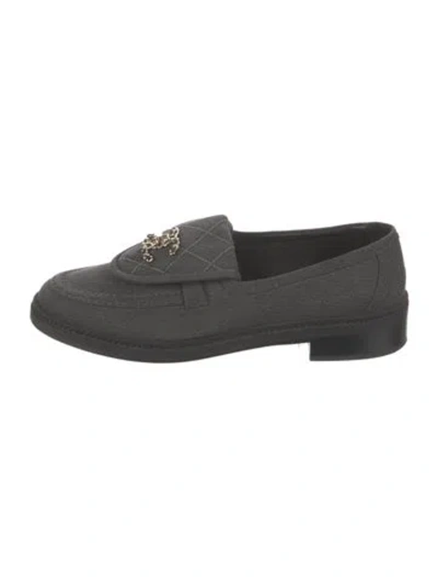 Pre-owned Chanel 2026 Interlocking Cc Logo Loafers In Gray