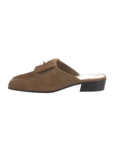 Pre-owned Chanel 2026 Interlocking Cc Logo Mules In Brown