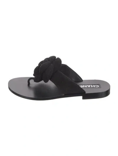 Pre-owned Chanel 2026 Interlocking Cc Logo Slides In Black