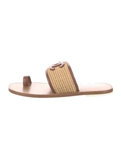 Pre-owned Chanel 2026 Interlocking Cc Logo Slides In Neutral
