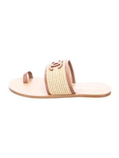 Pre-owned Chanel 2026 Interlocking Cc Logo Slides In Neutrals