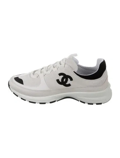 Pre-owned Chanel 2026 Interlocking Cc Logo Sneakers In White