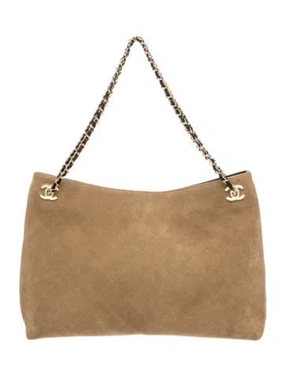 Pre-owned Chanel 2026 Large Suede Shopping Tote In Brown