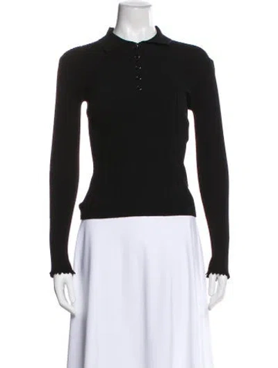 Pre-owned Chanel 2026 Long Sleeve Polo W/ Tags In Black