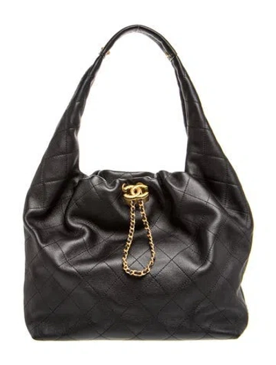 Pre-owned Chanel 2026 Maxi Hobo In Black