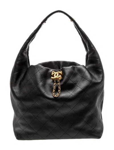 Pre-owned Chanel 2026 Maxi Hobo In Black