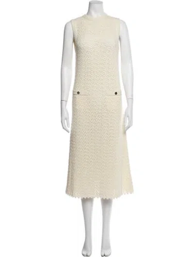 Pre-owned Chanel 2026 Midi Length Dress W/ Tags In Neutrals